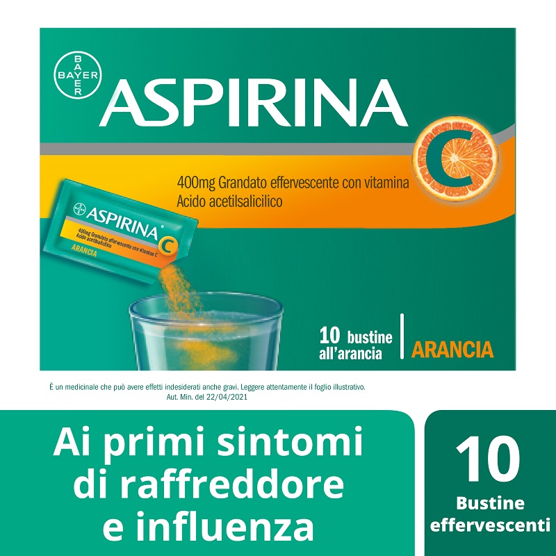 Image of Aspirina C Granulato 400 mg Acido acetilsalicilico 10 Bustine Arancia