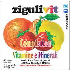 Image of Zigulì Vit Compilation Vitamine e Minerali Arancia Fragola Limone 40 Palline