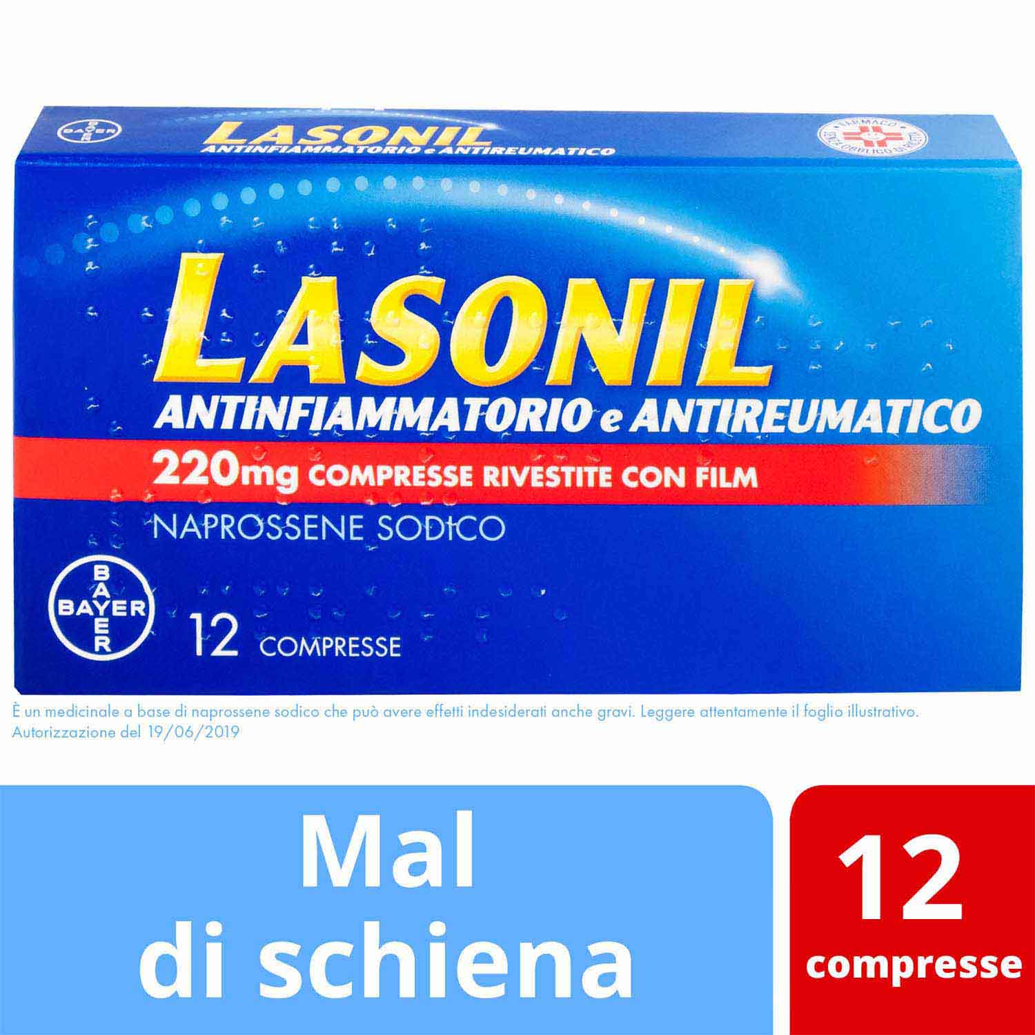 Image of Lasonil Antinfiammatorio e Antireumatico 220mg Naprossene Sodico 12 Compresse