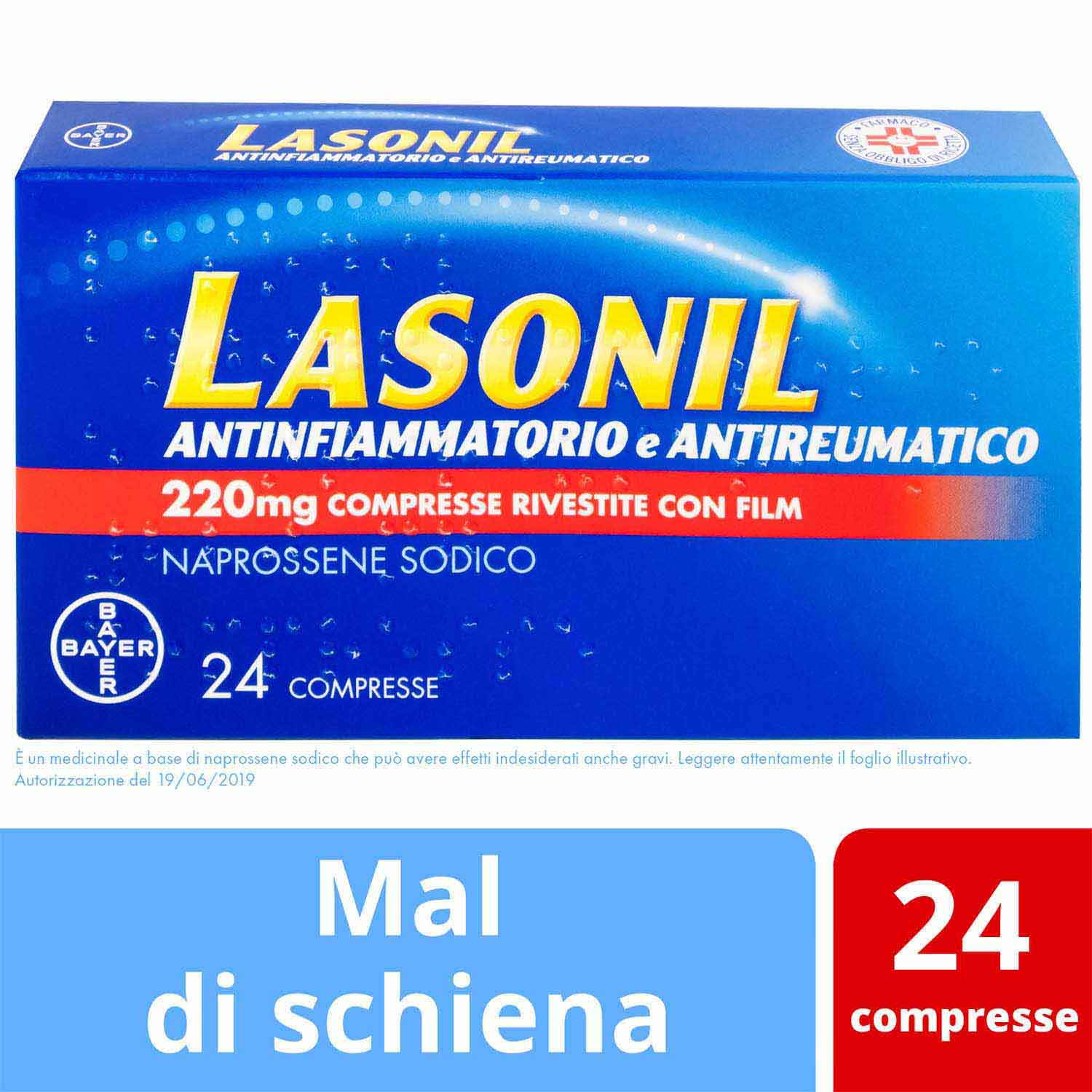 Image of Lasonil Antinfiammatorio e Antireumatico 220mg Naprossene Sodico 24 Compresse