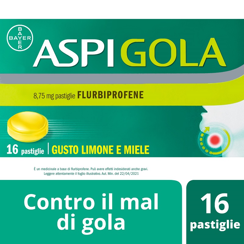 Image of Aspi Gola 8,75 mg Pastiglie Gusto Limone e Miele 16 Pastiglie