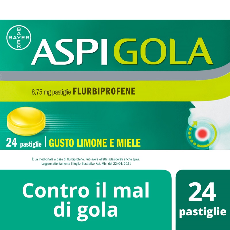 Image of Aspi Gola 8,75 mg Pastiglie Gusto Limone e Miele 24 Pastiglie