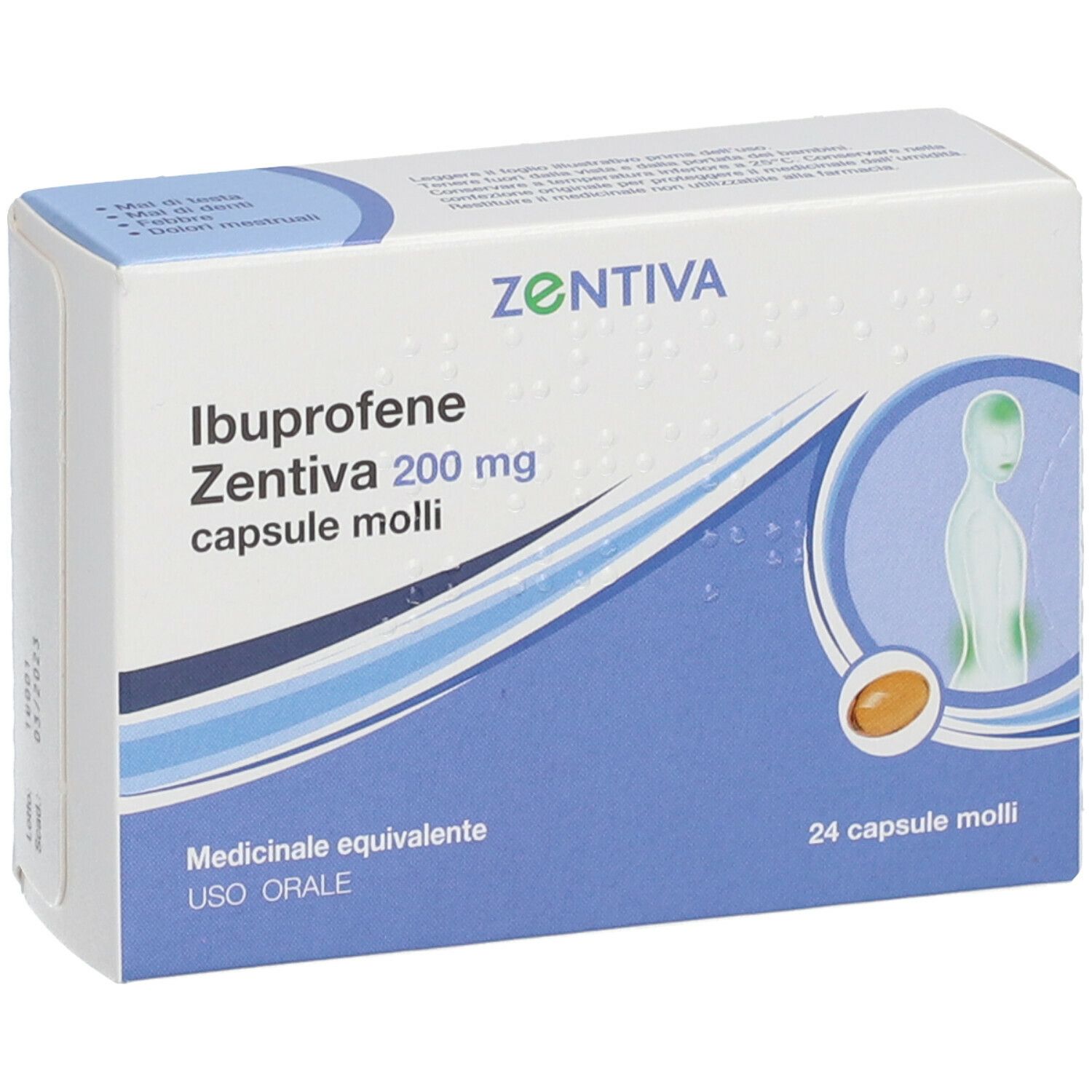 Image of Zentiva Ibuprofene 200 mg Antinfiammatorio 24 Capsule Molli