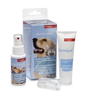 Image of Candioli Dentalpet Kit Igiene Orale Cani E Gatti Dentifricio+Spray+Ditale