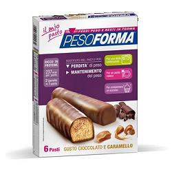 Image of Pesoforma Barrette Cioccolato Caramello 12 Pezzi