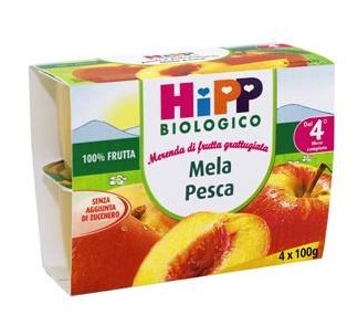 Image of HIPP GRATTUGIA MELA PESCA 4X100G