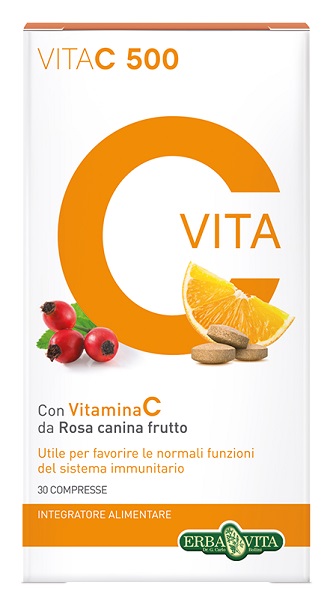 Image of Erba Vita Vita C 500 Integratore Sistema Immunitario 30 Compresse