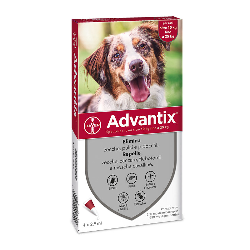 Image of Advantix Spot-On Cani da 10 a 25 kg 4 Pipette Monodose