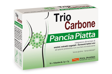 Image of Trio Carbone Pancia Piatta Integratore Contro Gonfiore Addominale 10+10 Bustine