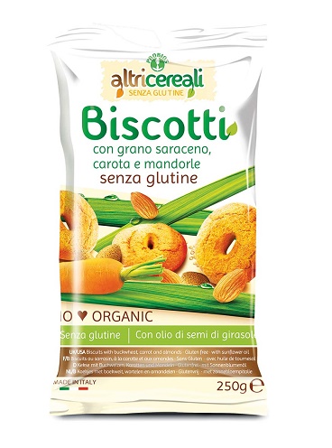 Image of AltriCereali Biscotti Al Grano Saraceno Carote Mandorle Biologico 250 g