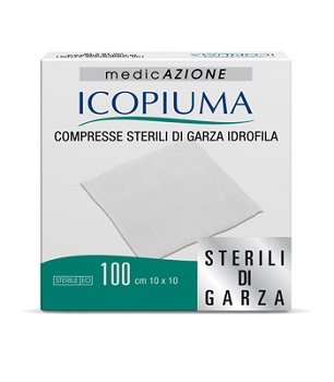 Image of Icopiuma Compresse Sterili di Garza Idrofila 10x10 cm 100 Pezzi