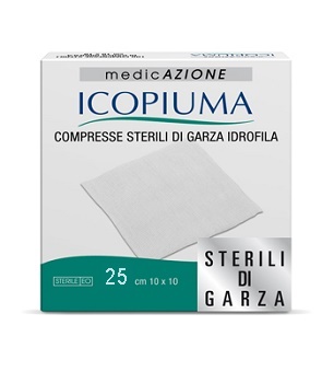 Image of Icopiuma Compresse Sterili di Garza Idrofila 10x10 cm 25 Pezzi