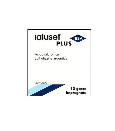 Image of Ialuset Plus Garze per Ferite Infette e Ustioni 10x10 cm 10 Pezzi