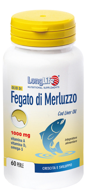 Image of LongLife Olio Di Fegato Di Merluzzo 1000mg Integratore Alimentare 60 Perle
