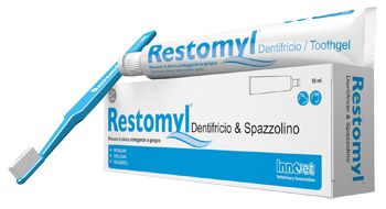 Image of Innovet Restomyl Dentifricio E Spazzolino Extra Soft Igiene Orale Cani e Gatti