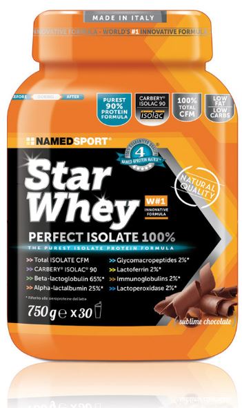 Image of Named Sport Whey Isolate 100% Sublime Chocolate Integratore Proteine Isolate del Siero del Latte 750 g