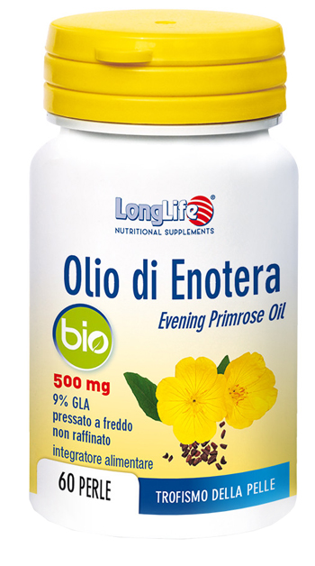 Image of LongLife Olio Di Enotera Bio 500 mg Integratore Per La Pelle 60 Perle