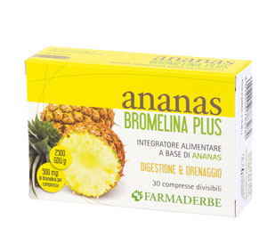 Image of Farmaderbe Ananas Bromelina Plus Integratore Alimentare 30 Compresse