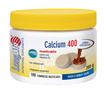 Image of LongLife Calcium 400 Cacao 400mg Integratore Alimentare 100 Compresse