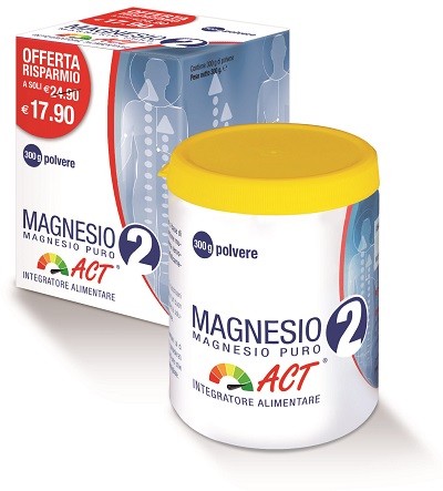 Image of Magnesio 2 Act Magnesio Puro Integratore In Polvere 300 g
