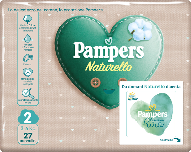 Image of Pampers Naturello Pannol.2 Mini 3-6kg 27pz