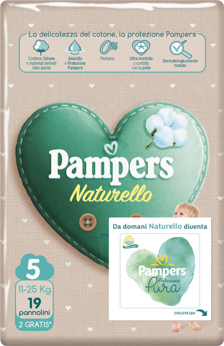 Image of Pampers Naturello Pannol.5 Junior 11-25kg 19pz