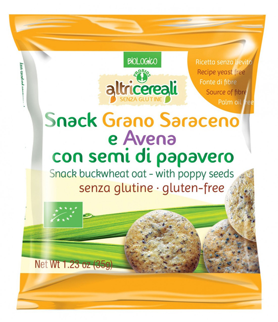 Image of Altri Cereali Snack Grano Saraceno E Avena Con Semi Di Papavero Senza Glutine 35g