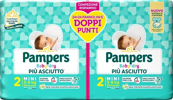 Image of Pampers Baby Dry Duo Downcount 2 Mini 48pz