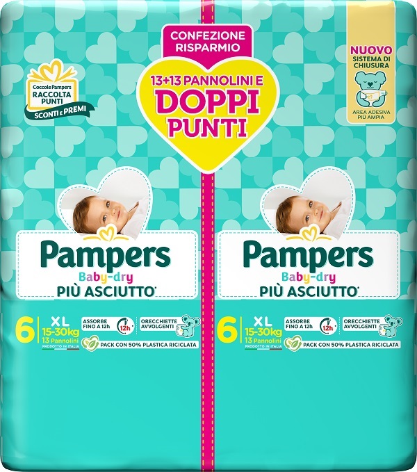 Image of Pampers Baby Dry Duo Downcount 6 xl 26pz