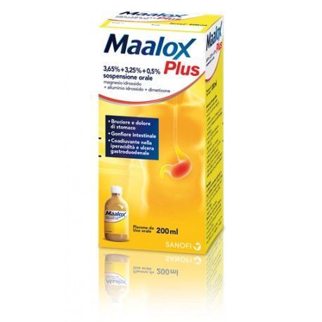 Image of Maalox Plus Sospensione Orale Antiacido Aroma Limone 250 ml