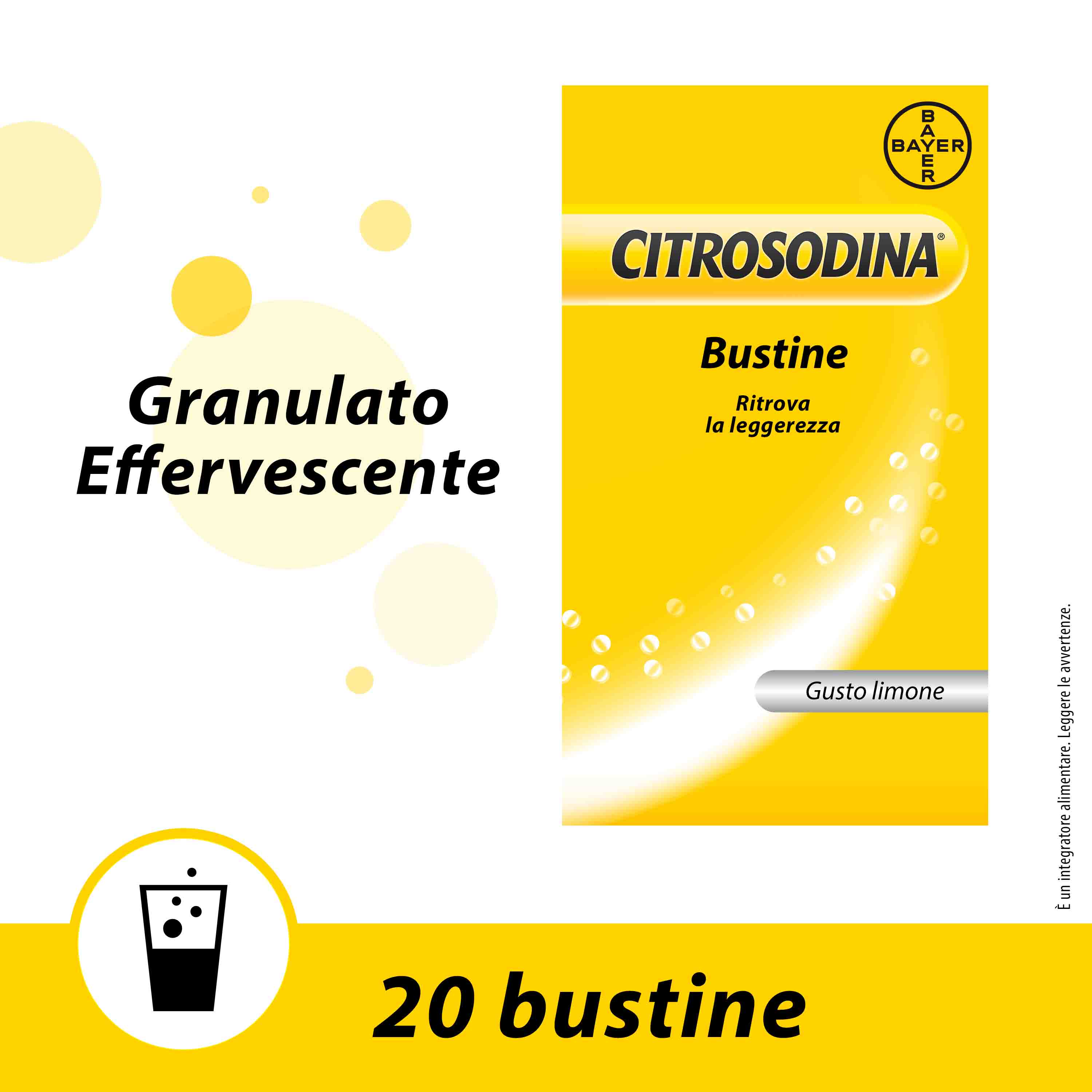 Image of Citrosodina Bustine Integratore di Calcio 20 Bustine Effervescenti
