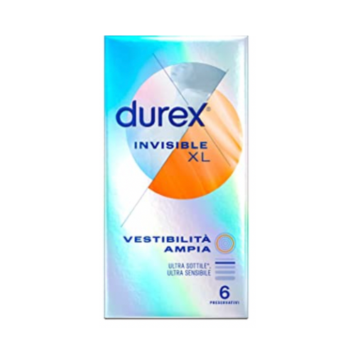 Image of Durex Invisibile XL Extra Sottili Extra Large 6 Profilattici