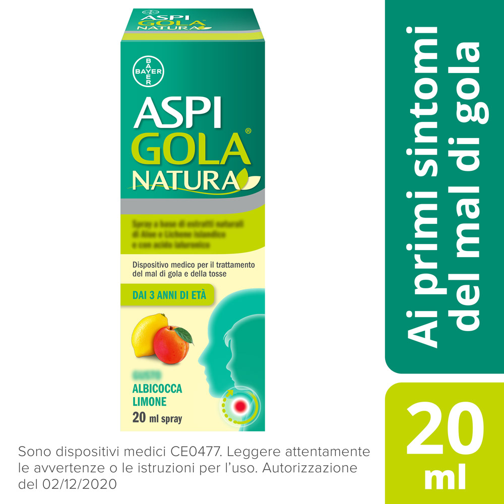 Image of Aspi Gola Natura Spray Gola Albicocca e Limone 20 ml