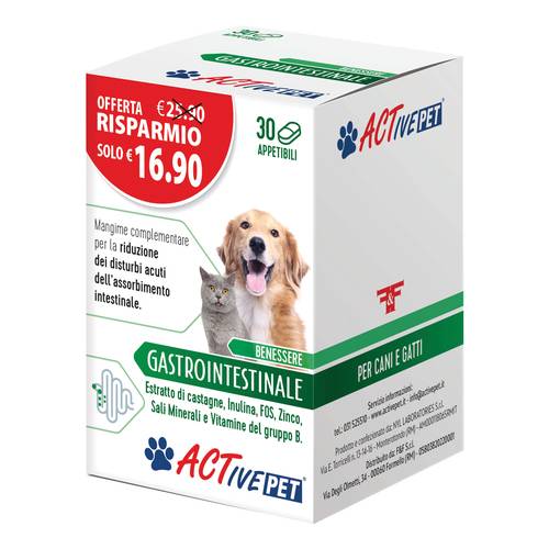 Image of Active Pet Integratore gastrointestinale cani e gatti 30 compresse