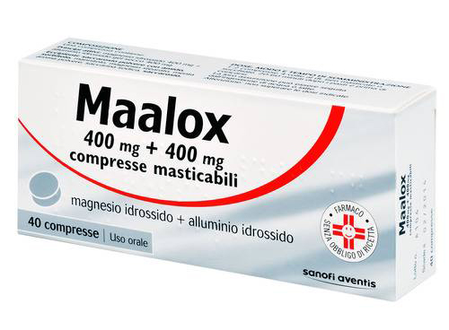Image of Maalox Compresse Antiacido 400mg+400mg 40 Compresse Masticabili