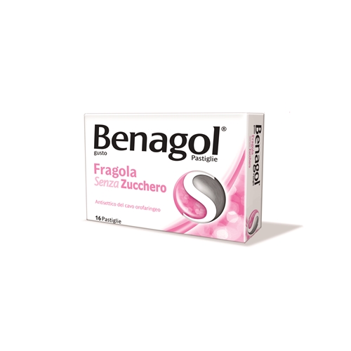 Image of Benagol Pastiglie Fragola Senza Zucchero Antisettico Cavo Orale 16 Pastiglie
