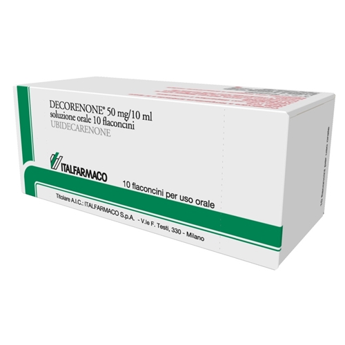 Image of Decorenone 50 Soluzione Orale 50 mg Ubidecarenone 10 Flaconcini