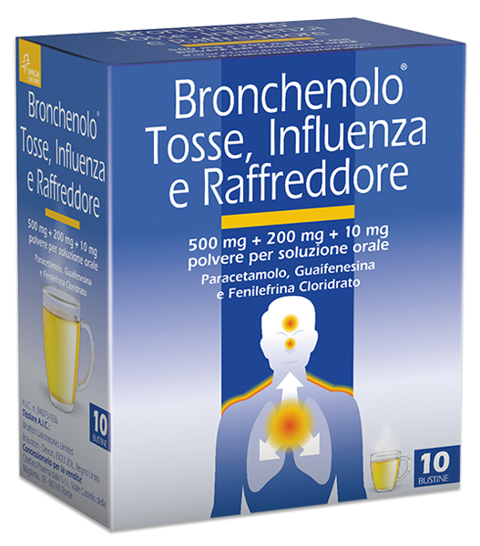 Image of Bronchenolo Tosse Influenza e Raffreddore Polvere Per Soluzione Orale 10 Bustine