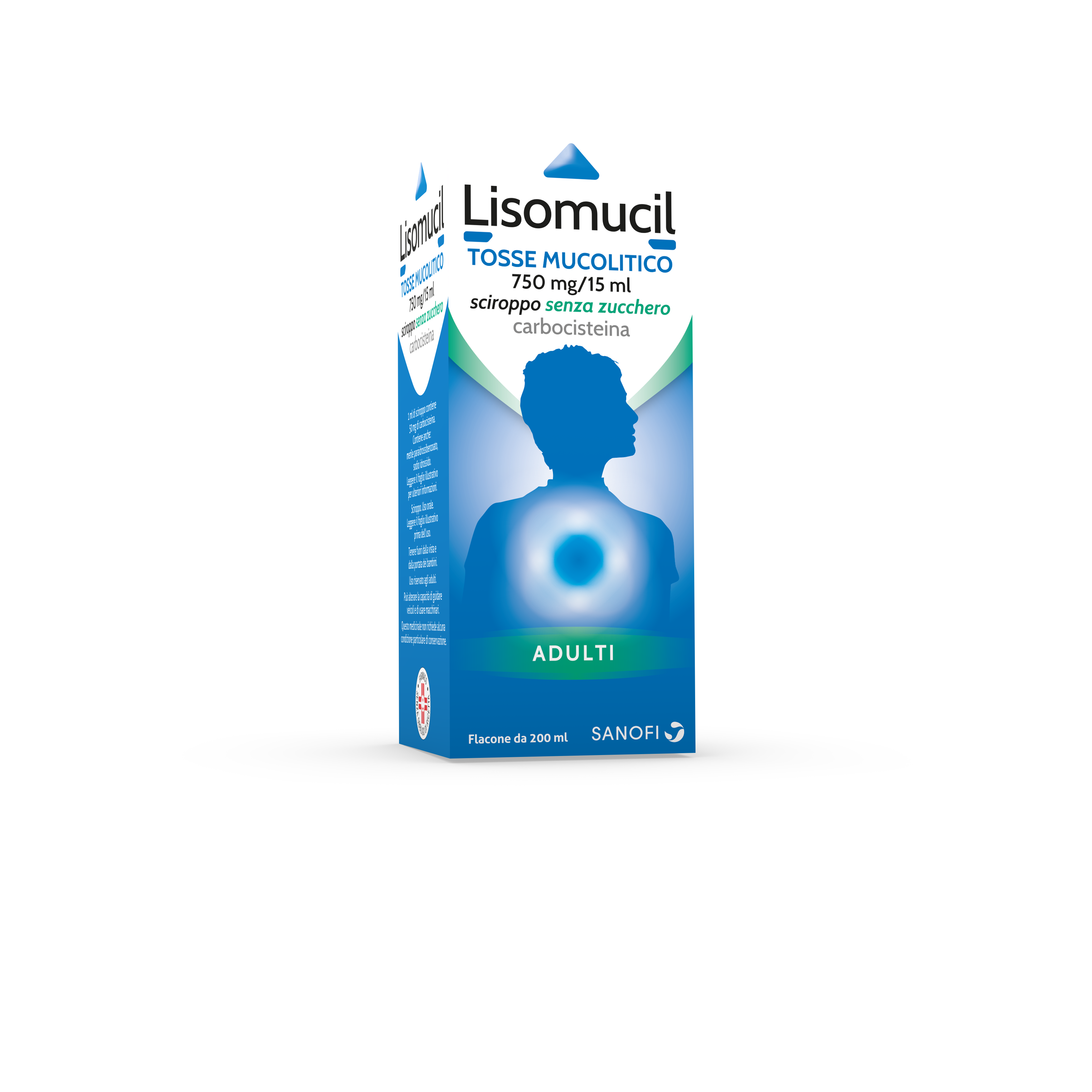 Image of Lisomucil Tosse Mucolitico Senza Zucchero 750 mg/15 ml Sciroppo Adulti 200 ml