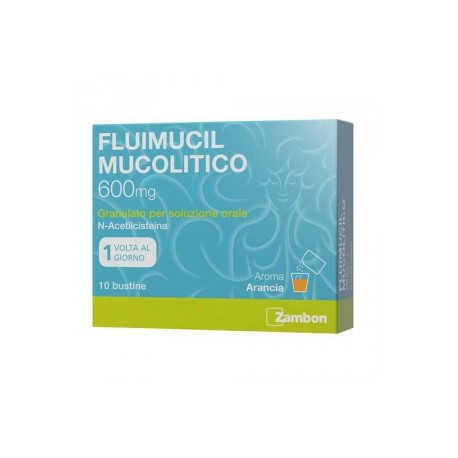 Image of Fluimucil Mucolitico 600 mg Granulato per Soluzione Orale N-Acetilcisteina 10 Bustine