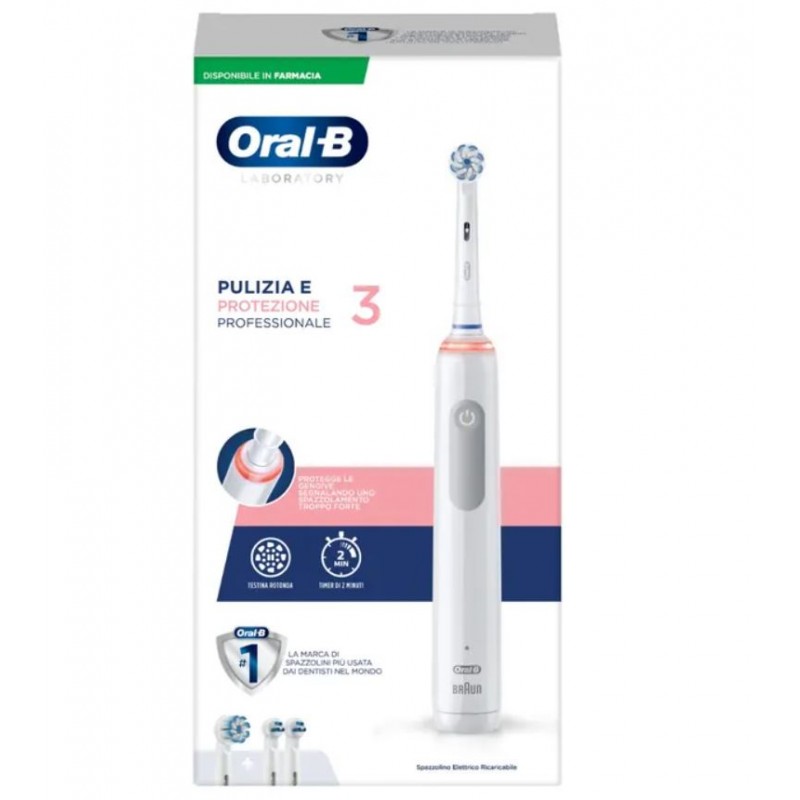 Image of Oral B Laboratory Pulizia e Protezione 3 Spazzolino Elettrico + 2 Testine