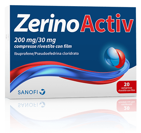 Image of ZerinoActiv contro raffreddore naso chiuso e febbre 20 Compresse